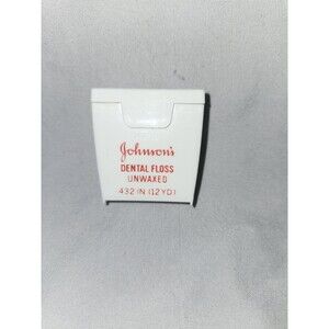 Vintage Johnson & Johnson Dental Floss Plain Unwaxed White Box